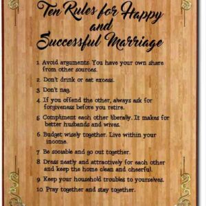 Ten Rules for Happy and Successful Marriage - 20 x 1 x