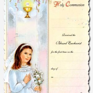 20 Pieces Holy Communion Certificate for Girls - 7 x