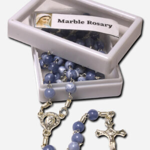MARBLE ROSARY - AQUA BLUE