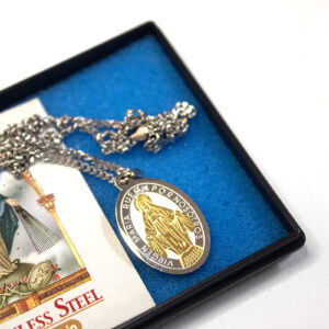 MIRACULOUS MEDAL AND CHAIN STAINLESS STEEL - 1 INCH