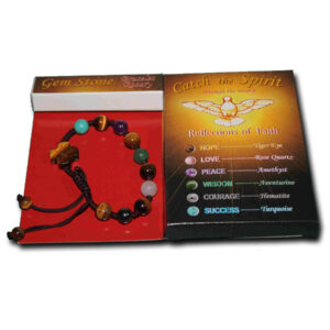 DUPLICATE Catch the Spirit Gem Stone Bracelet Rosary with Pouch