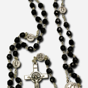 Rosary with Saint Benedict Medal - Black Made in Italy